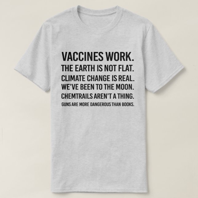 Camiseta A Terra não é plana e as alterações climáticas são (Frente do Design)