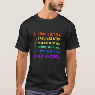 Camiseta A Terra Não é Plana Vacinas Funcionam Ciência da L