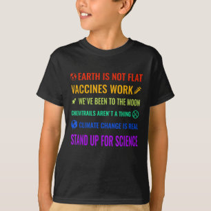 Camiseta A Terra não é Vacinas planas funciona ciência e
