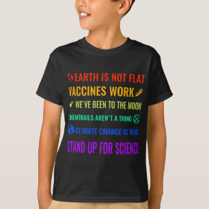 Camiseta A Terra não é Vacinas planas funciona ciência engr