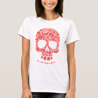 Camiseta A terra ri em mulheres do t-shirt das flores