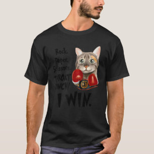 Camiseta A Tesoura De Papel Cat Rock Ganha Punch I