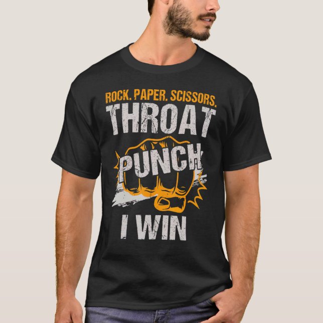 Camiseta A tesoura de papel do Rock Dura Punch I Win (Frente)
