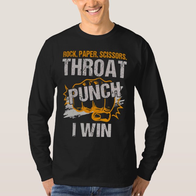 Camiseta A tesoura de papel do Rock Dura Punch I Win (Frente)