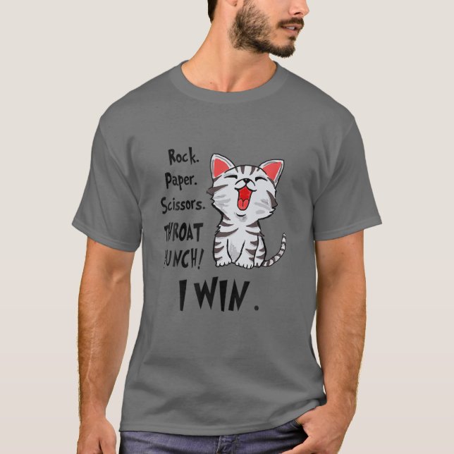Camiseta A Tesoura De Papel Rock Dura Punch I Win Catt Engr (Frente)