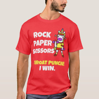 Camiseta A tesoura de papel Rock Dura Punch I Win Unicorn