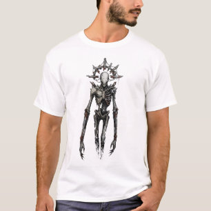 Camiseta A Testemunha Figura Esquelética Gótica Escura