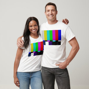 Camiseta A tevê barra o teste da cor