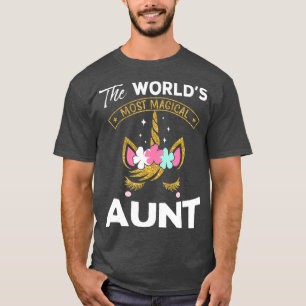 Camiseta A Tia Mais Mágica Do Mundo Oferece Unicórnio