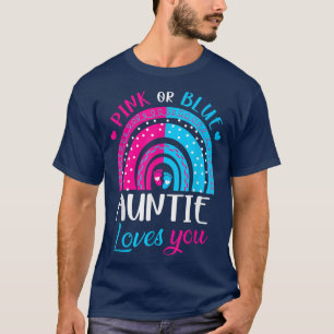Camiseta A tia rosa ou azul ama você Rainbow Gender Revea