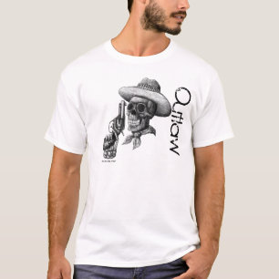 Camiseta A tinta foragido do crânio e da arma encerra o