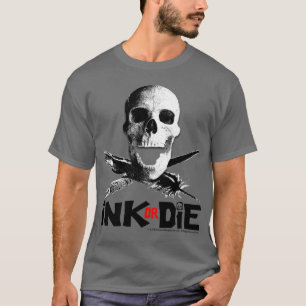 Camiseta A "tinta ou morre" t-shirt cinzento