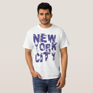 Camiseta A tipografia do texto da Nova Iorque indica