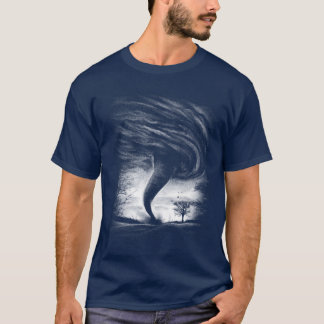 Camiseta a tornado on a road in realistic style