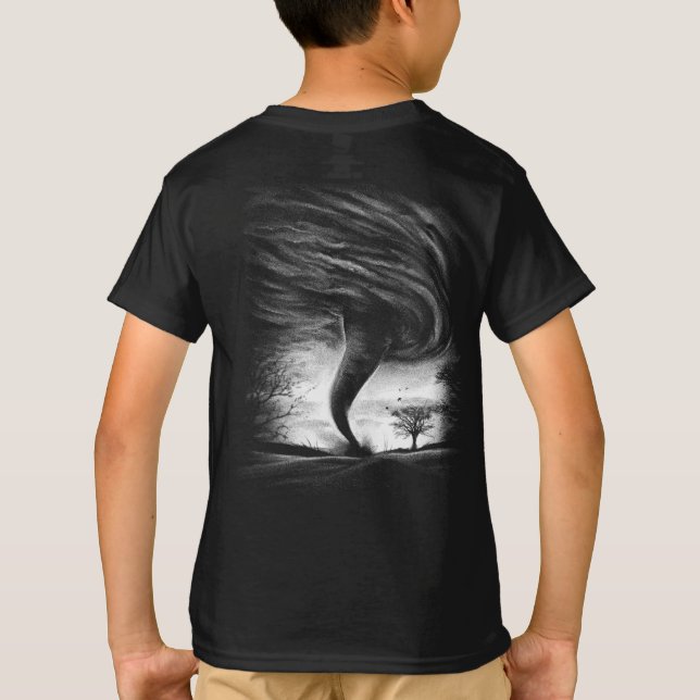 Camiseta a tornado on a road in realistic style (Verso)