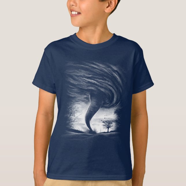 Camiseta a tornado on a road in realistic style (Frente)