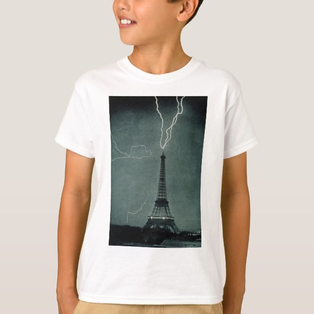 Camiseta A Torre Eiffel Apanhou-Se Por Um Raio (Frente)