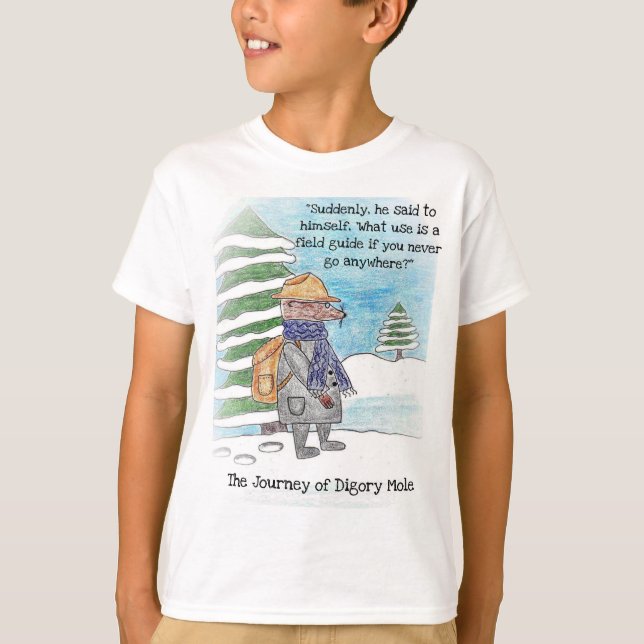 Camiseta A toupeira de Digory liga seu t-shirt da viagem (Frente)