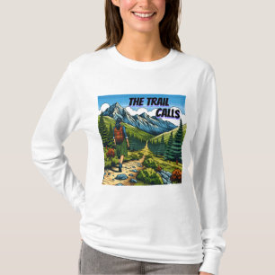 Camiseta A Trilha Chama Mulher Caminhando em uma Trilha