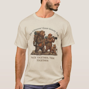 Camiseta A Trilha do Urso Cinzento - Aventura Personalizada
