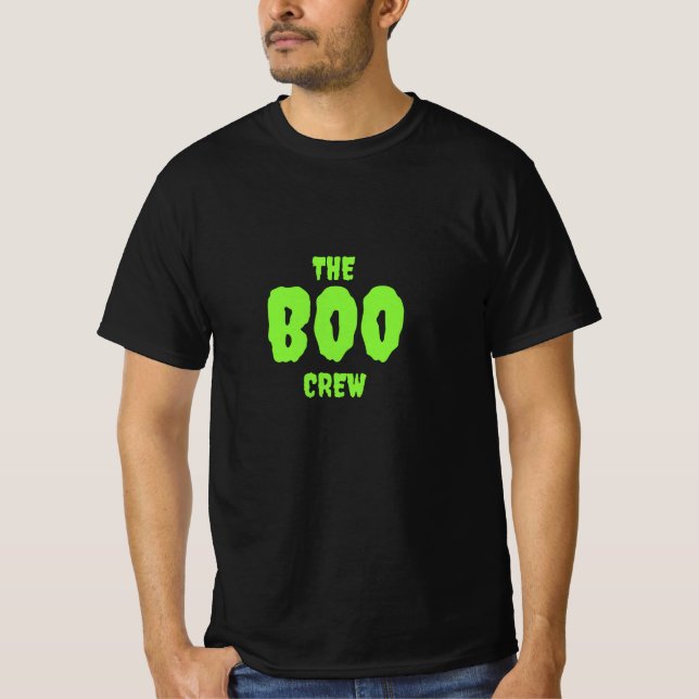 Camiseta A Tripulação BOO, Verde em Preto (Frente)