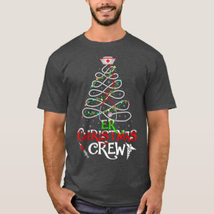 Camiseta A Tripulação de Natal ER Salva de Natal Enfermeira