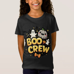 Camiseta A Tripulação do Boo Yellow Halloween Matando Crian