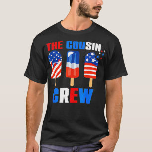 Camiseta A Tripulação Do Primo 4 De Julho Dos Eua Bandeira