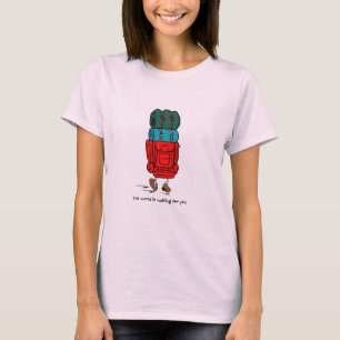 Camiseta A trouxa do mochileiro o mundo está esperando-o