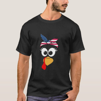 Camiseta A Turquia Bonita Enfrenta Bandana EUA Bandeira Açã