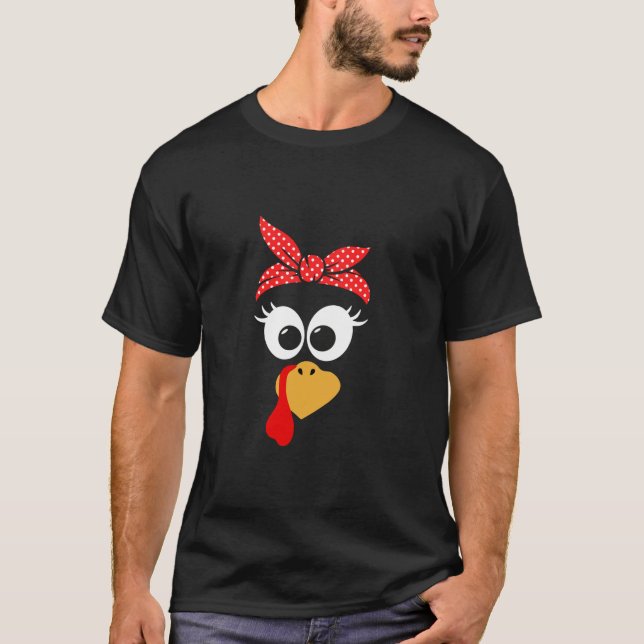 Camiseta A Turquia Bonita Enfrenta Bandana Red Dot Patterno (Frente)