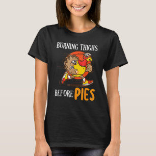 Camiseta A Turquia Correndo Dia De Ação De Graças Queimando