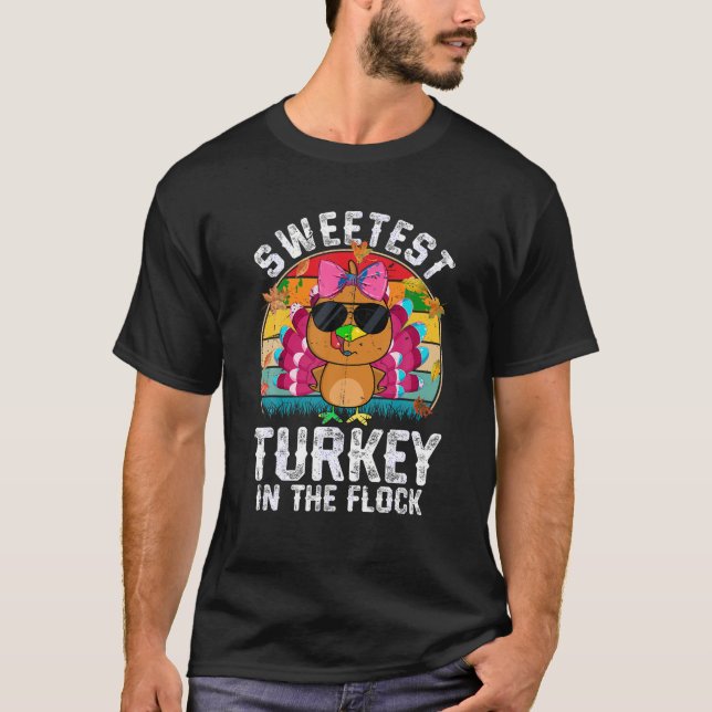 Camiseta A Turquia Mais Doce No Flock Autumn Vibes Que (Frente)