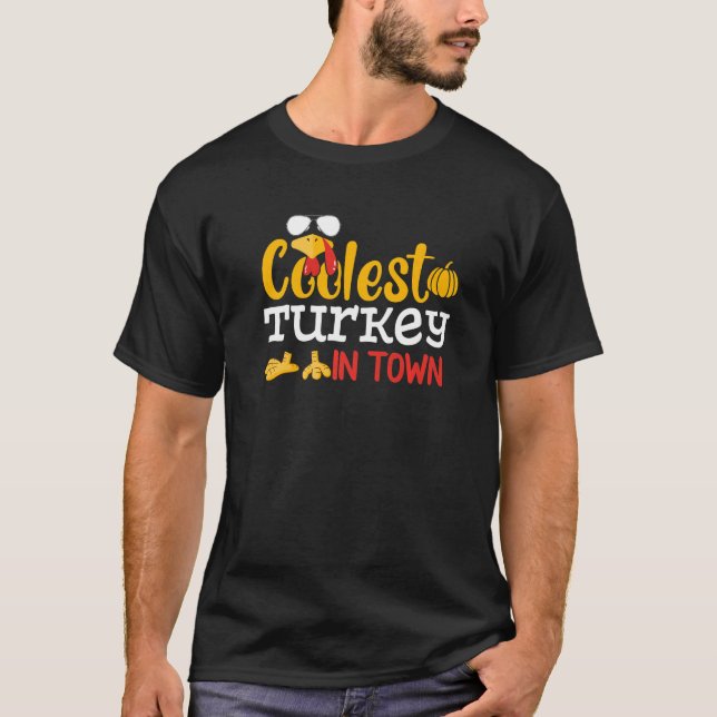 Camiseta A Turquia mais fria na cidade outono de Obrigados  (Frente)