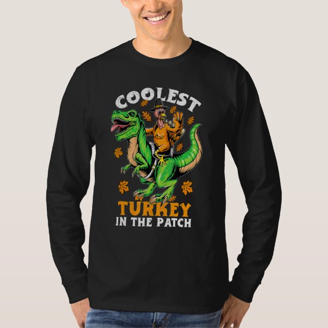 Camiseta A Turquia Mais Fria No Patch O Dinossauro Rex Da T (Frente)