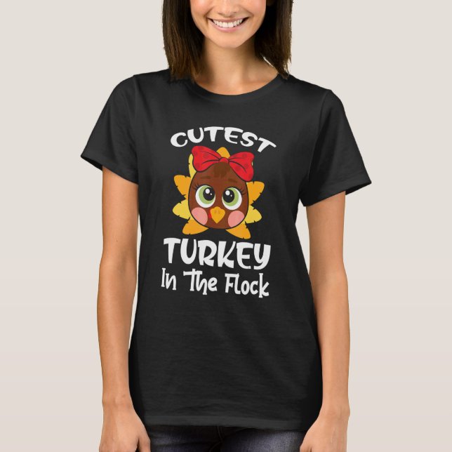Camiseta A Turquia Mais Justa No Relógio Meninas Toddler Gr (Frente)