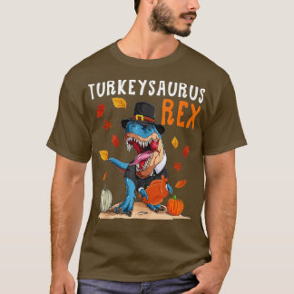 Camiseta A Turquia Trex Dinossaur Feliz Dia de Ação de Graç