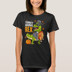 Camiseta A Turquia Trex Dinossaur Feliz Dia de Ação de Graç