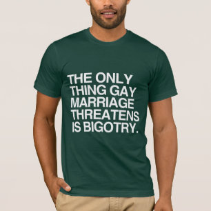 CAMISETA A ÚNICA COISA QUE AMEAÇA CASAMENTO GAY É A BIGO
