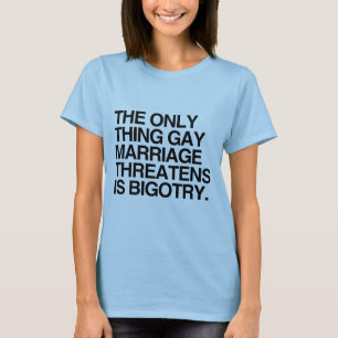 CAMISETA A ÚNICA COISA QUE O CASAMENTO GAY AMEAÇA É A INTOL