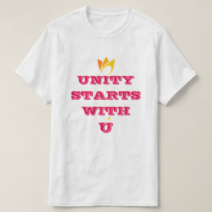 Camiseta A UNIDADE COMEÇA COM VOCÊ (fogo amarelo a laranja)