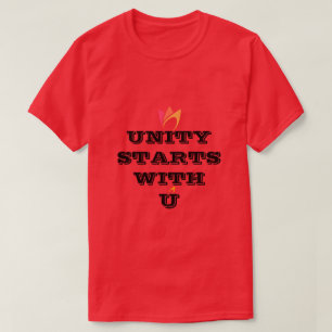 Camiseta A UNIDADE COMEÇA COM VOCÊ (ícone de fogo laranja p