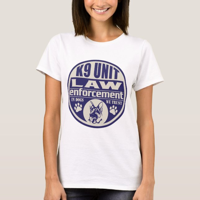 Camiseta A unidade K9 nos cães nós confiamos o azul (Frente)