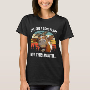Camiseta A Vaca Louca Deu Ao Heifer Um Bom Coração Engra