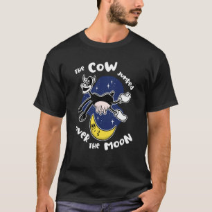 Camiseta A Vaca Pulou Sobre Os Rapazes Da Lua Adultos