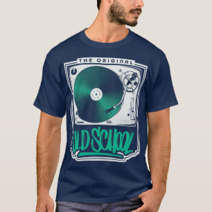 Camiseta A velha escola original virável para vinil DJs