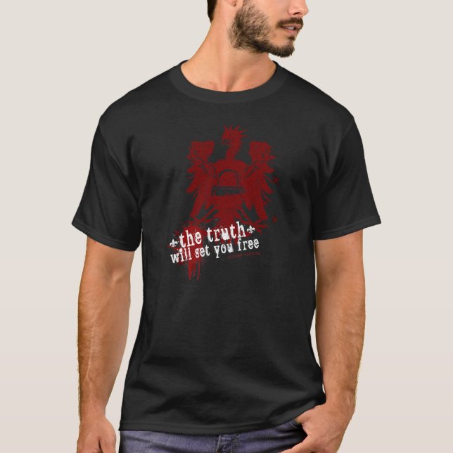 Camiseta A Verdade O Libertará (Camiseta Básica Do Cara) (Frente)