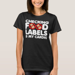 Camiseta A verificação das etiquetas de comida é a alergia