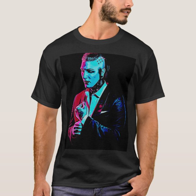 Camiseta A versão brilhante imóvel de Chris do demónio de (Frente)
