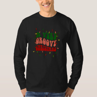 Camiseta A Very Groovy Christmas Merry Christmas Lights Xma